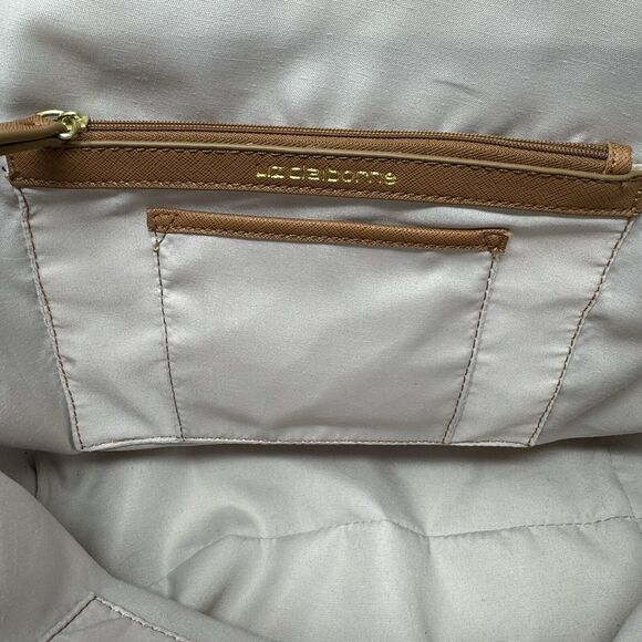 Liz Claiborne Colorblock Satchel Handbag Purse With Shoulder Strap EUC - Picture 7 of 12